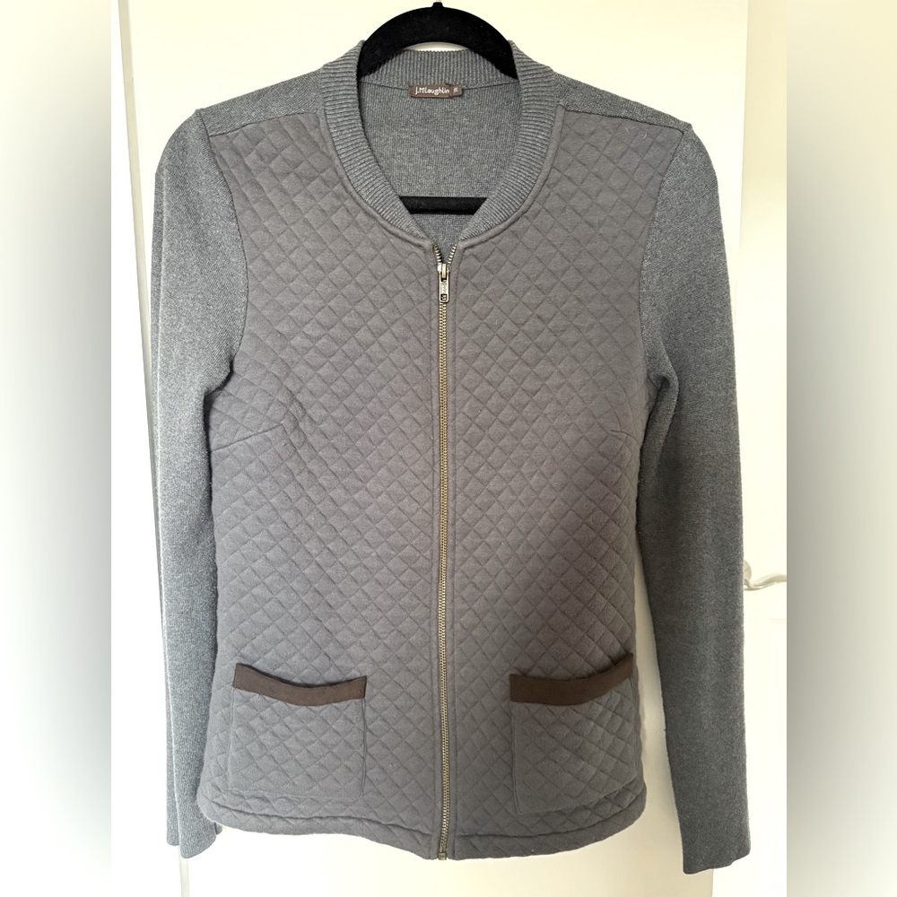 JMcLaughlin zip front sweater jacket size xs